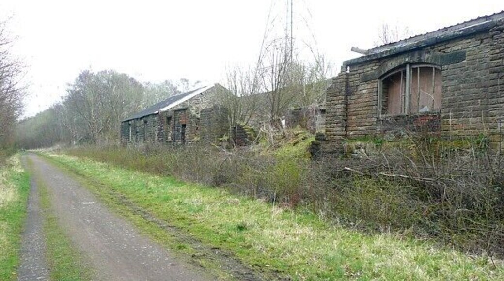 Derelict brickworks near Softley (or Soughley) Spring This is marked as disused on a six-inch map of the 1960s. it probably had a siding connected to the main railway line. The spring is on the hillside behind it.