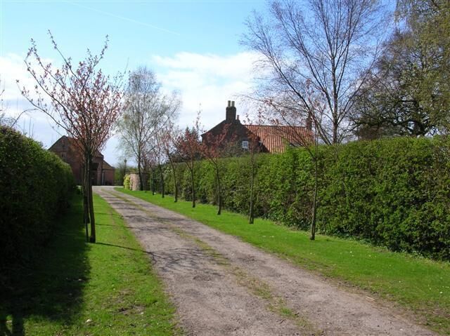 Sustrans Route 66 - Ox Calder Way at Kexby, North Yorkshire, England. This Sustrans national cycle route runs from York out to Beverley. This stretch is on bridleways between here in Dunnington, and Stamford Bridge. Beyond Stamford Bridge quiet roads take you as far as Market Weighton before joining the old York to Beverley railway.