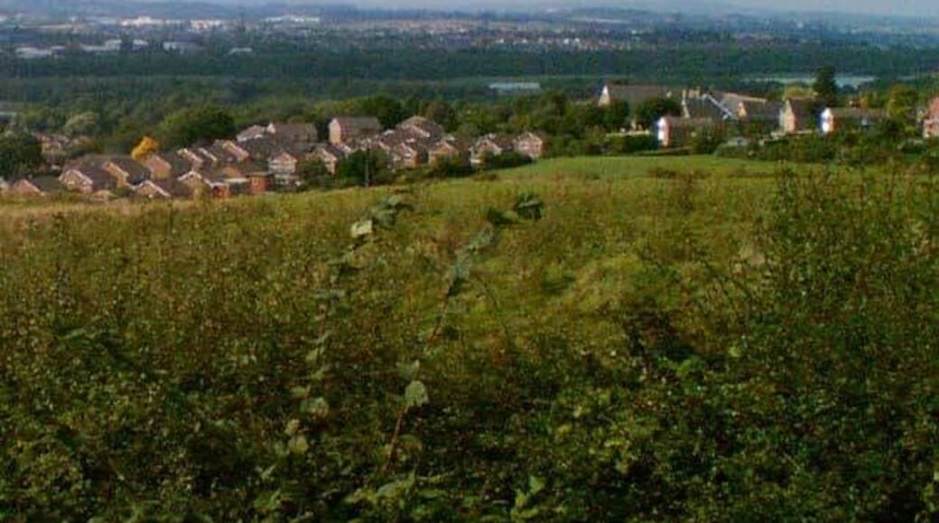Long Lane, Killamarsh. View NNW from Long Lane, Killamarsh across Killamarsh village. The lakes and woodland in the mid-distance are Rother Valley Country Park.