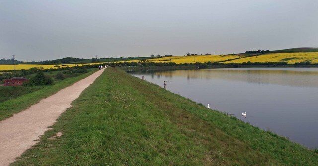 Thrybergh reservoir dam wall A country park and a good 1 hour stroll around.