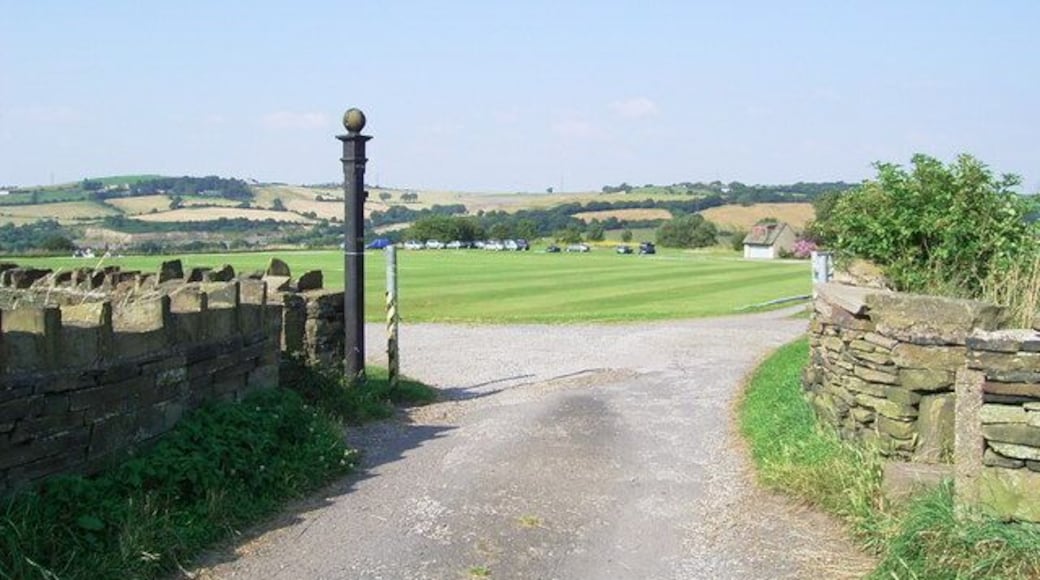 Lascelles Hall Cricket Club Just one gatepost left of what was once a fine set of gates presented to the club in 1951,formed in 1823 the club was one of the first in the area not at this ground but one nearer to the Hall,the club in its time has also provided more players for the county than any other club in the area in fact in 1874 six of them were in the Yorkshire team.