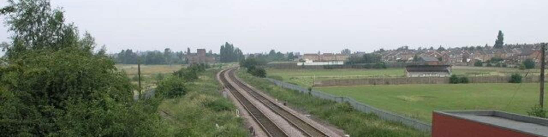 Siding to Nowhere. The old siding off the Worksop to Sheffield line used to serve the former Kiveton Park Colliery which occupied the area behind the hedge on the left.