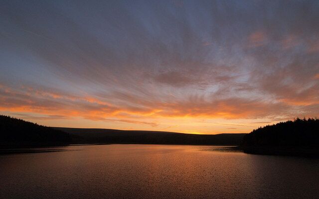 Sunset over Langsett reservoir