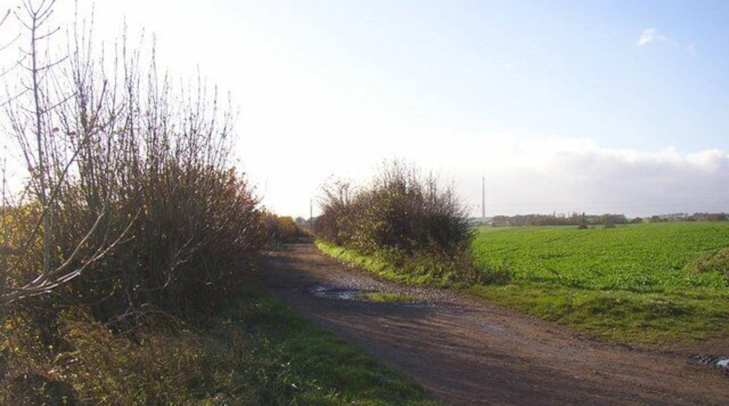 New Hall Lane from Chapel Hill, Overton. Sitlington CP This leads past New Hall Farm and the prison to the A637 (Bar Lane).