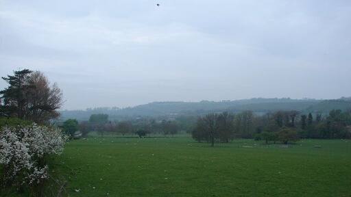 View towards Postling Taken off Cuckoo Lane, part of the Pilgrims Way, looking across the fields towards the village of Postling.