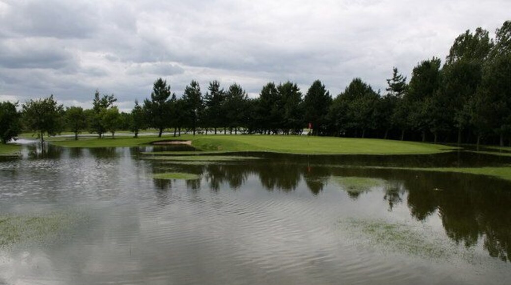 Boothferry Golf Club, Spaldington, East Riding of Yorkshire, England. The 11th green at Boothferry Golf Club with a few more water hazards