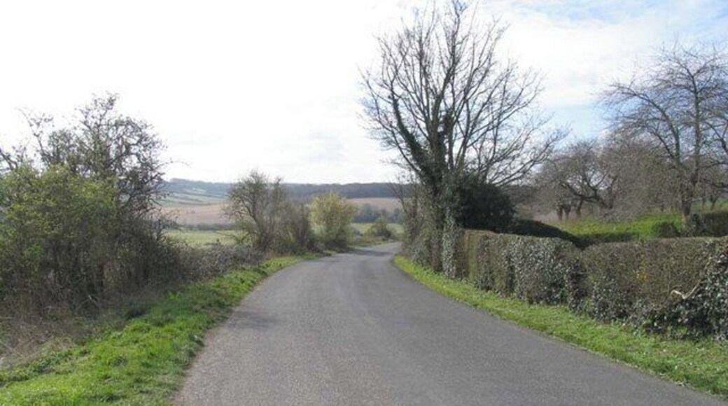 Road passing St Mary Magdalene's Church, Stockbury, Kent