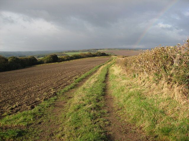 Hundall - Storm approaching The footpath runs close to the Television Masts at Hundall