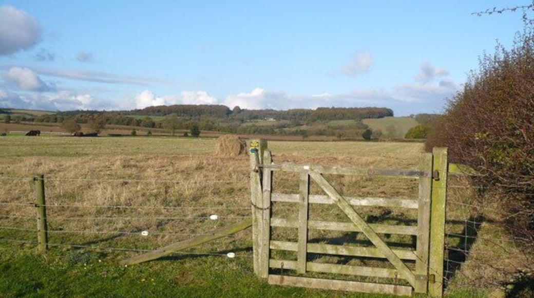 Gate on footpath near Foulrice The field paths in this area are securely gated on account of the racehorses that graze in this part of the Howardian Hills AONB.