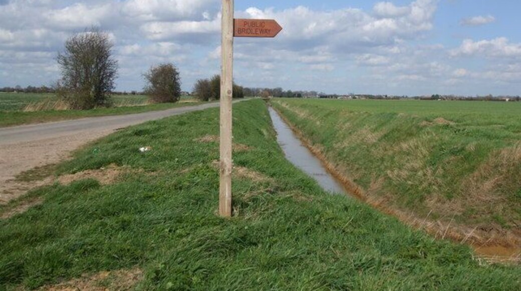 Church Lane and Whitgift Sewer, Whitgift, East Riding of Yorkshire, England.