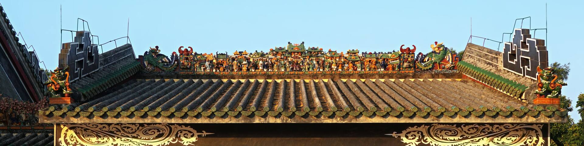 Foshan city, Guangdong, China. Shiwan Park, Ancient Nanfeng Kiln Cultural and Creative Zone, TaoShi Temple (fragment). A sample of Lingnan architectural style.