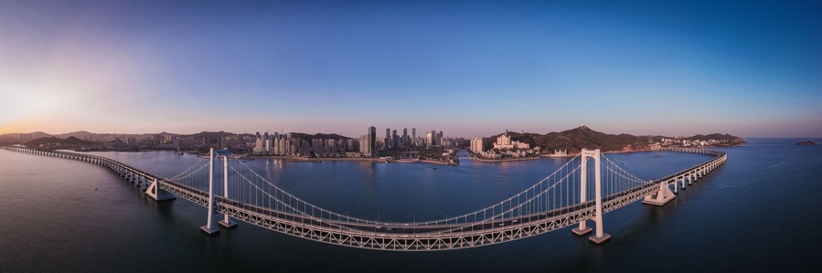 Aerial photography of Dalian Xinghai Square, the second largest square in Asia, taken in Dalian, Liaoning Province, China
