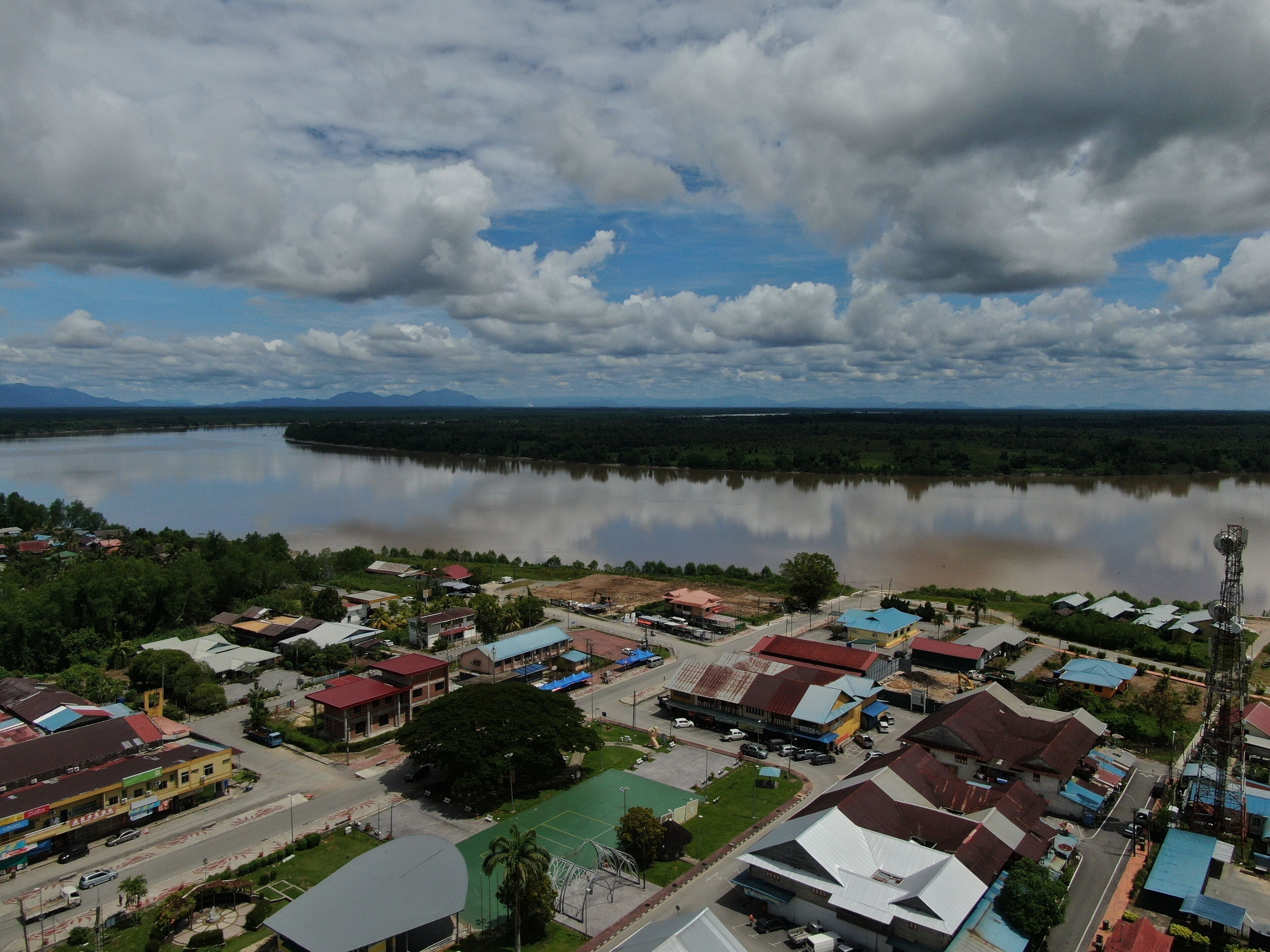 Simunjan, Sarawak / Malaysia - June 20, 2020: The Beautiful Fishing Village of Simunjan