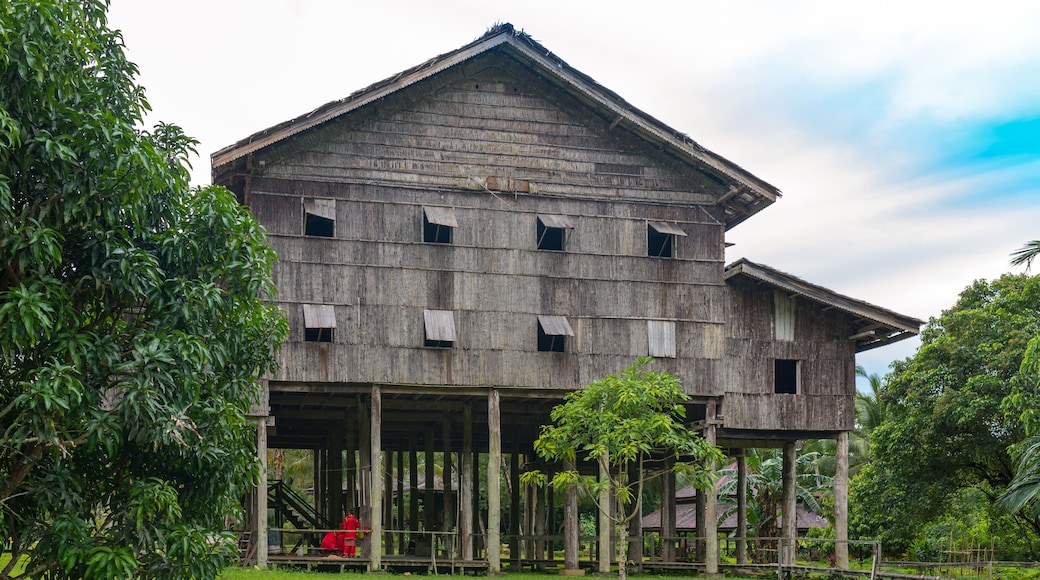 Sarawak Cultural Village is located in the north of Kuching on the Santubong peninsula. It showcases the various ethnic groups carrying out traditional activities in their respective traditional house
