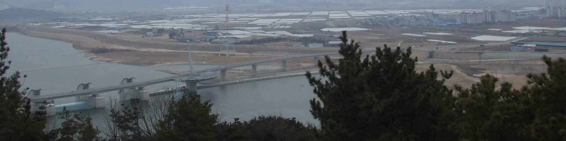 죽곡산성(녹색길) 팔각정에서 본 강정보