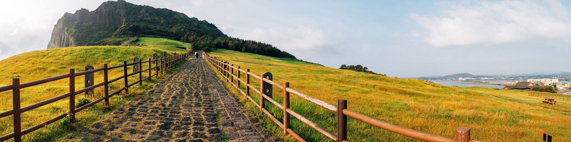 Panoramic view of Seongsan Ilchulbong Tuff Cone in Jeju Island, Korea