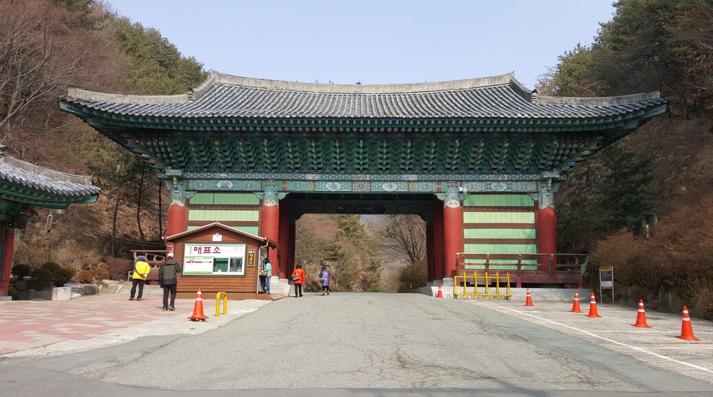 Gate in Donghwasa, Donghwa Temple. Buddhist temple in northern Daegu, South Korea.