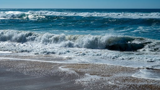View on Plage de Horizon, Plage de l'ocean near Le Phare du Cap Ferret and Duna du Pilat, Cap Ferret peninsula, France, southwest of Bordeaux, France's Atlantic coastline