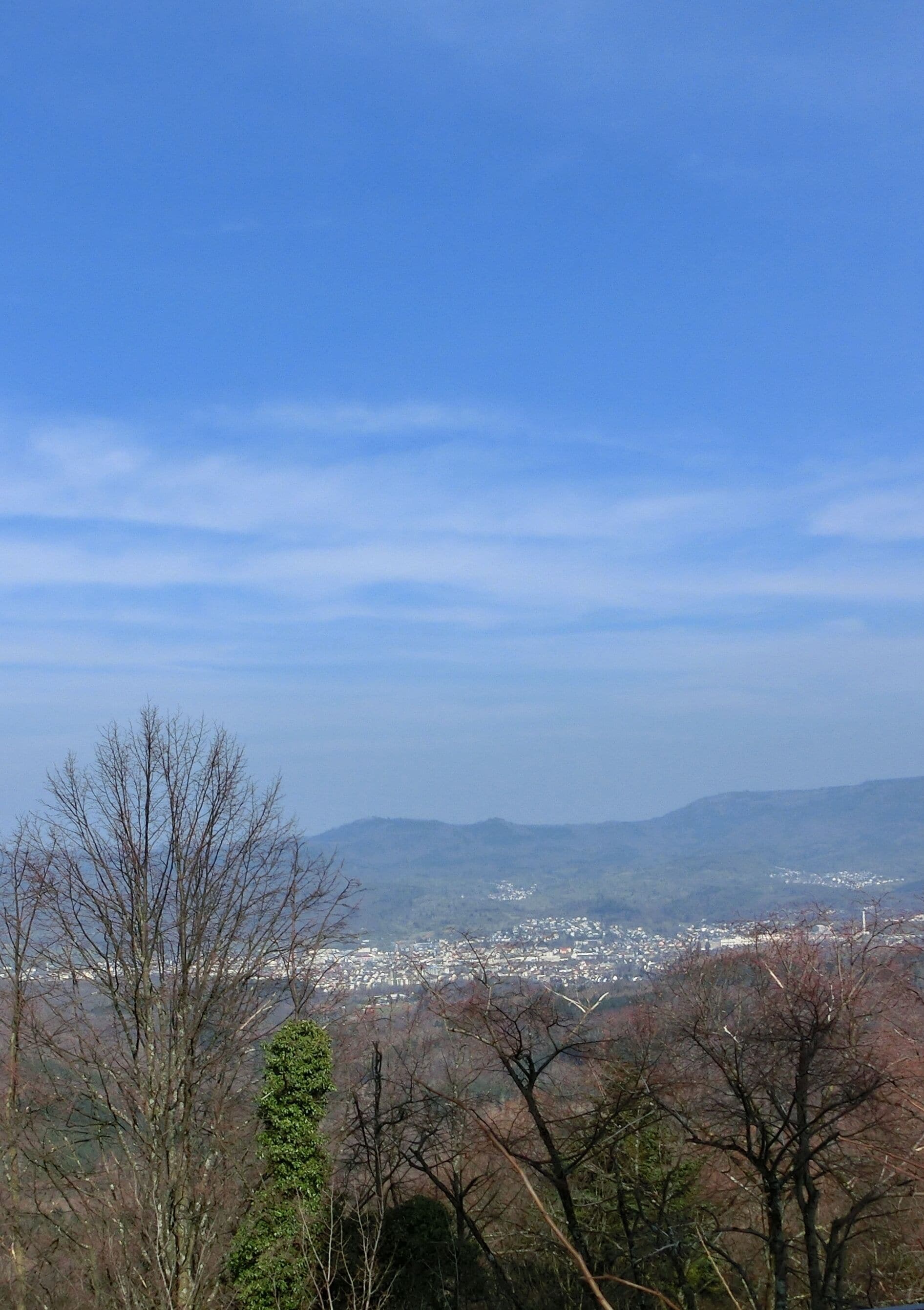 Fernblick von Ebersteinburg auf Gaggenau und ins Murgtal im Nordschwarzwald