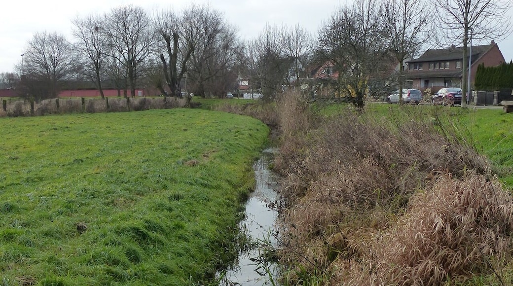Die Ohe (Schunter) am Ortsrand von Rühme, Blickrichtung Süden, stromaufwärts.