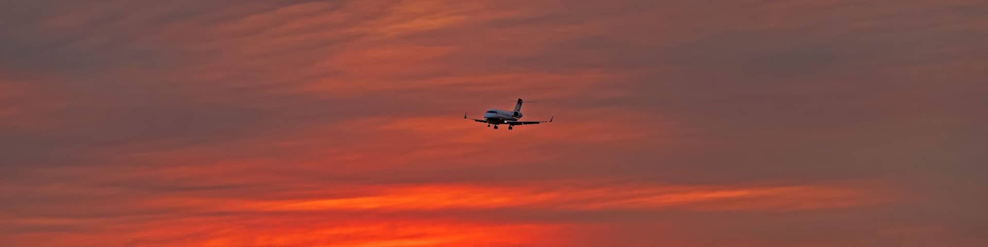 Fire summer California sunrise at Ontario Airport