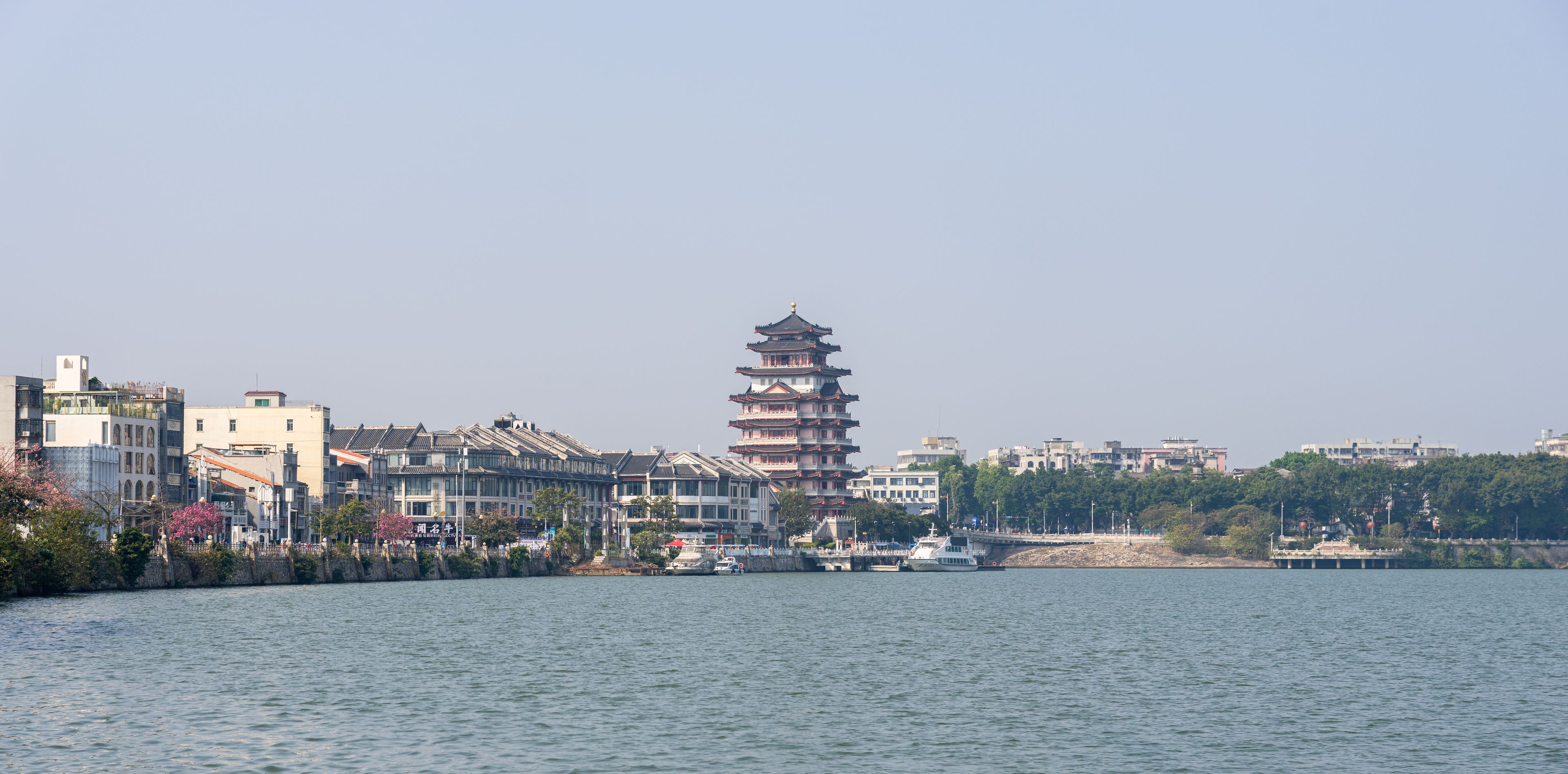 Hejiang Tower Ancient Building Landscape in Huizhou, China