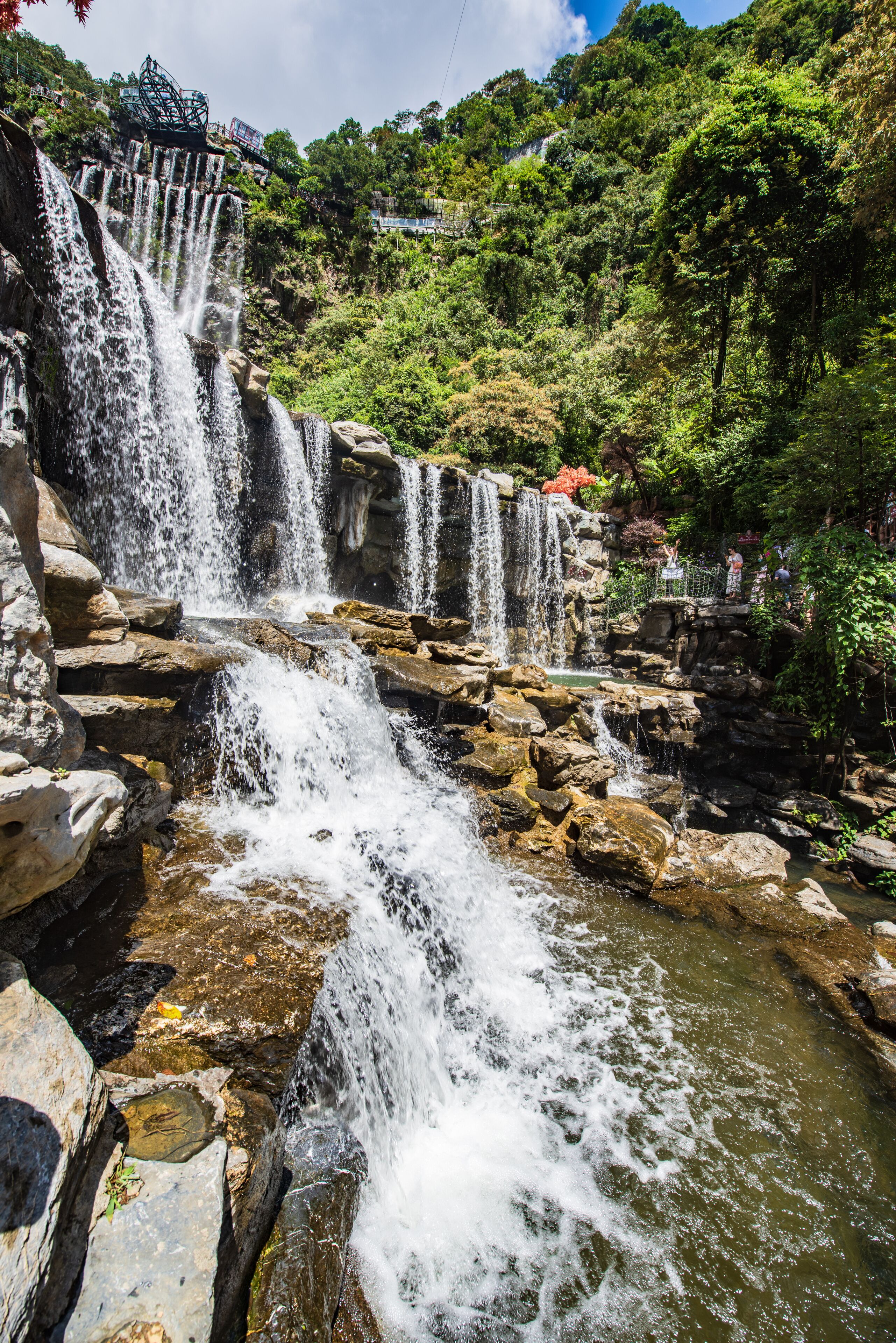 Beautiful summer scenery of Gulong Waterfall in Gulong Gorge, Qingyuan, Guangdong.