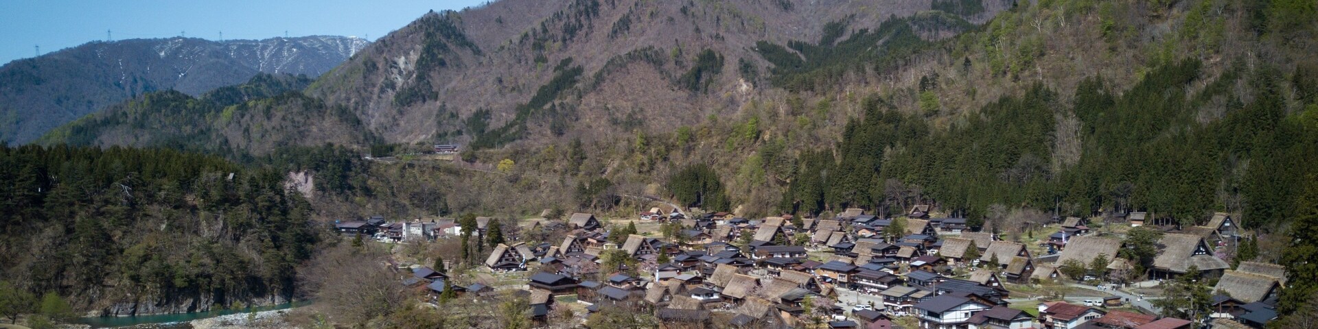View of Shirakawa-go. UNESCO village in the Japanese Alps.