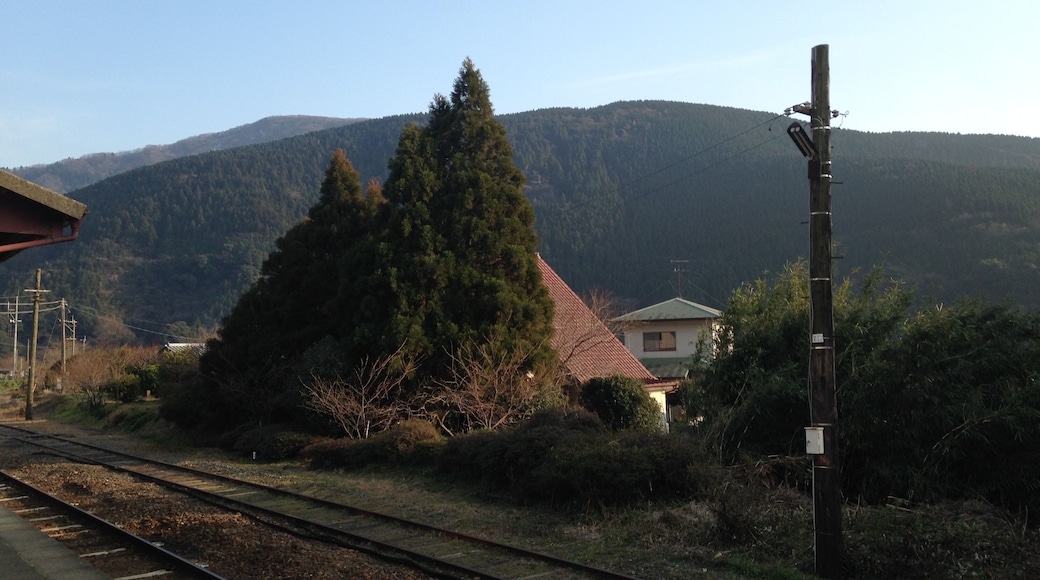 立野駅より望む立野火口瀬