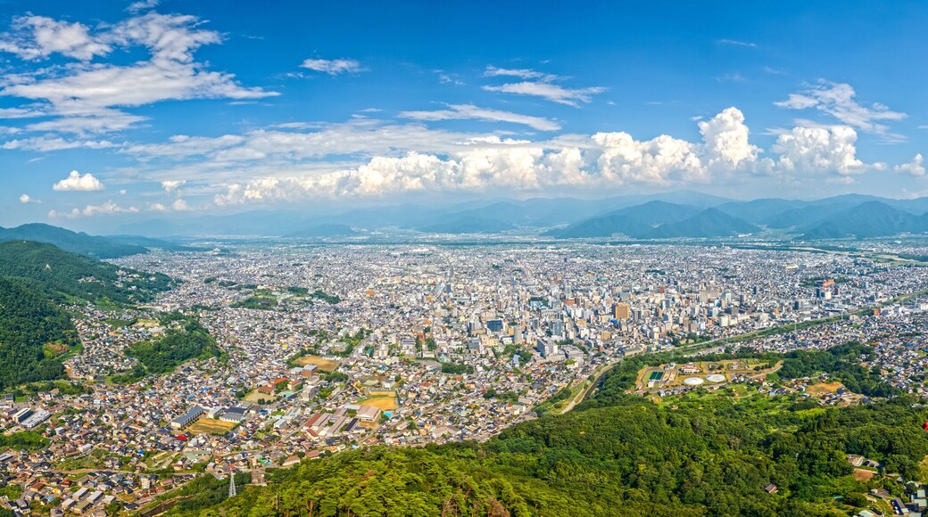 Nagano City, Japan Cityscape Panorama from Asahi Mountain