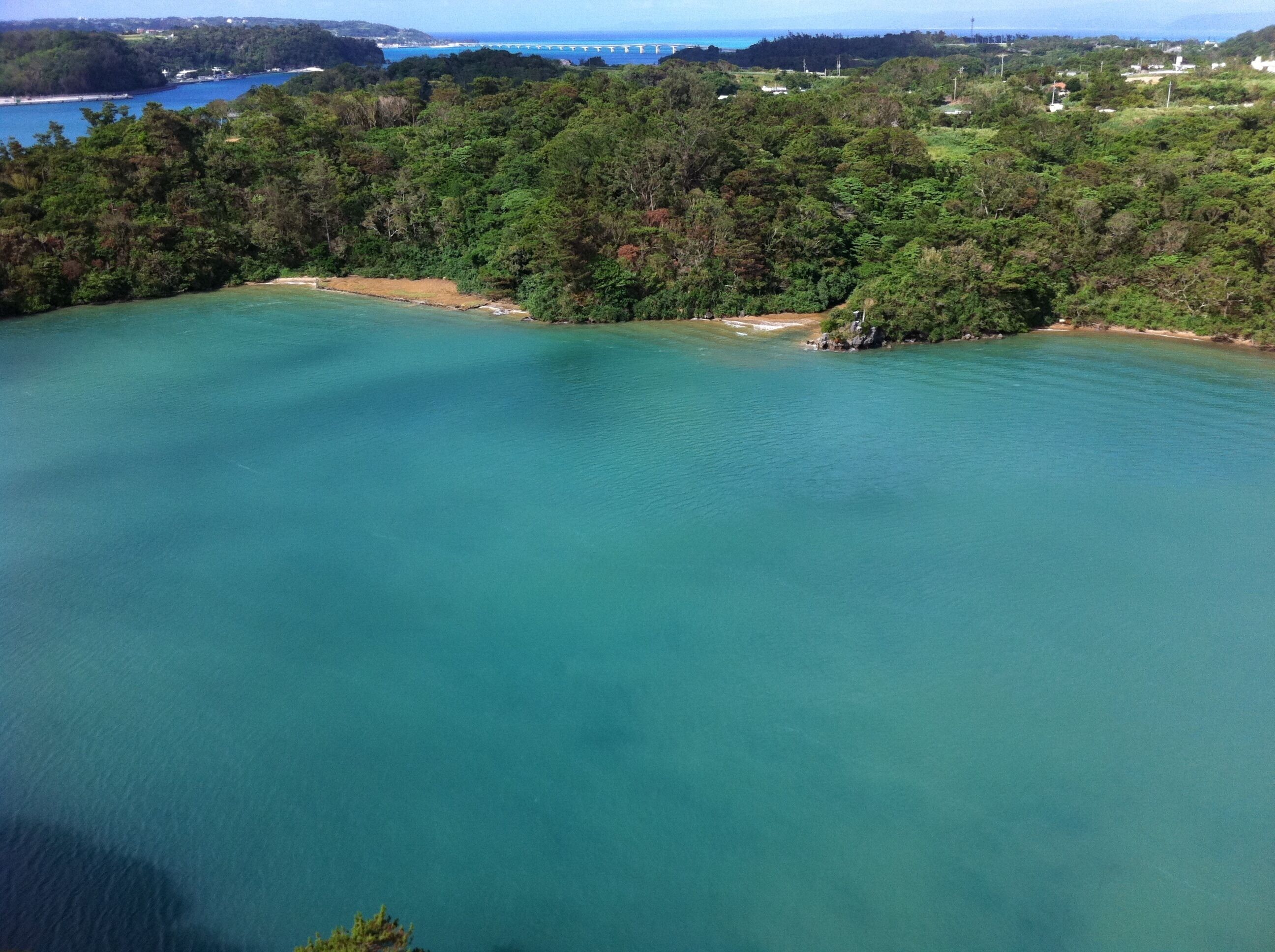 Yagaji Island in Nago City, seen from Nakjin Village, Okinawa Prefecture, Japan.