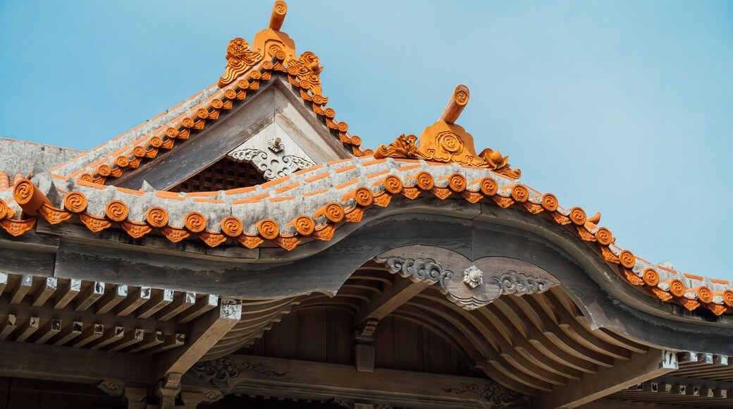 The eave structure of a Japanese temple