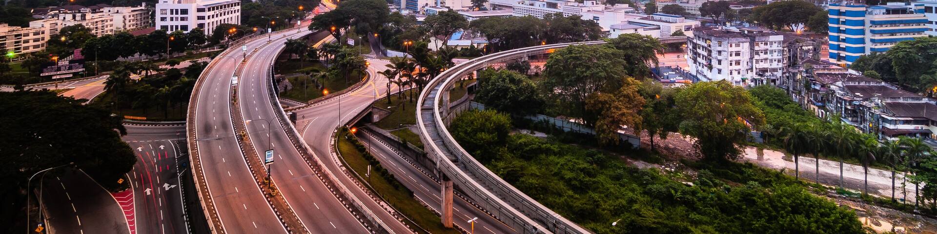 Kuala Lumpur from above during sunrise