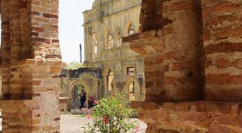 Exterior of unfinished abandoned mansion in Perak, Malaysia
