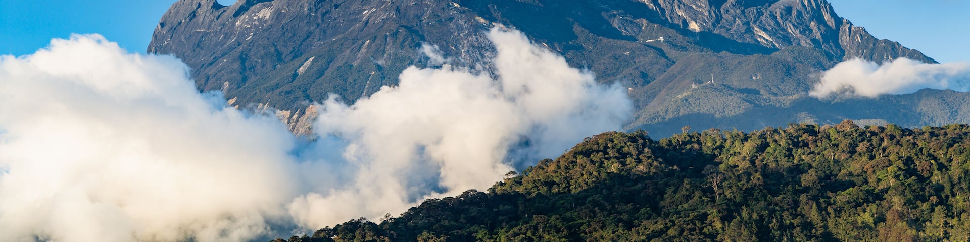 panoramic view of Mount Kinabalu at near sunsets