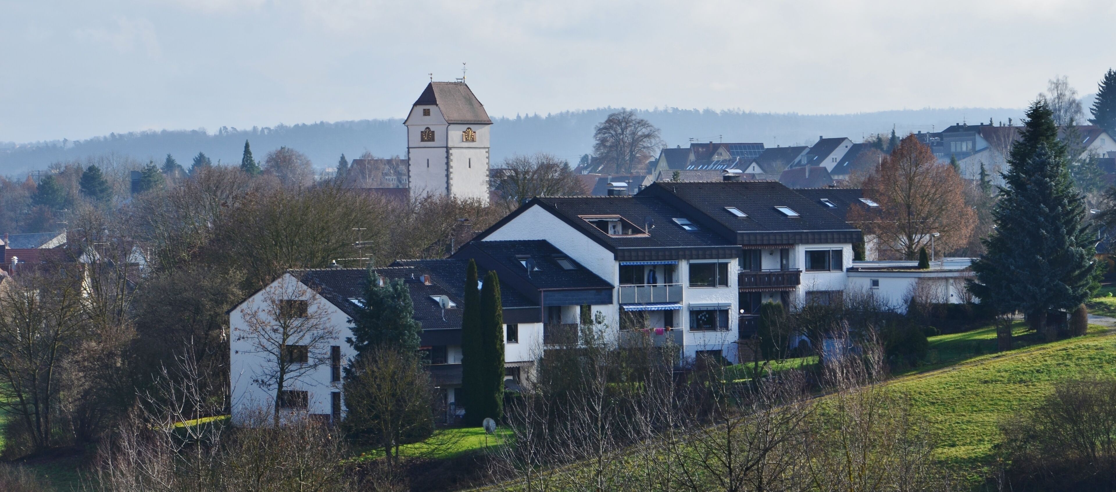 Dagersheim mit evangelischer Kirche (1422 Hl. Fridolin; 1784 St. Agathe-Kirche)