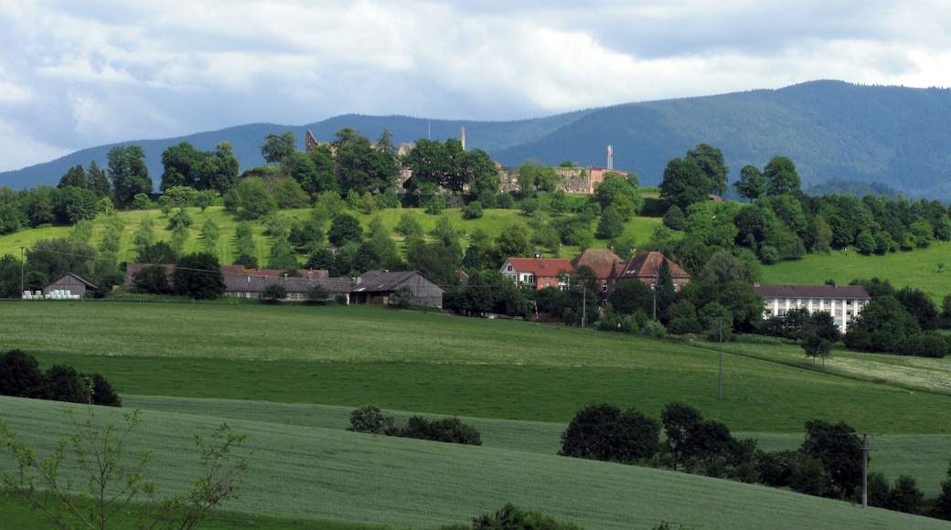 Ruine Hochburg mit Domäne am Breisgauer Weinweg