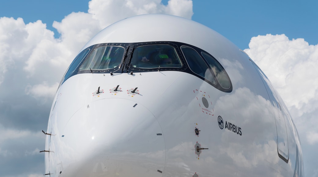 Airbus A350-941 (reg. F-WWCF, MSN 002) in Airbus promotional CFRP livery at ILA Berlin Air Show 2016.