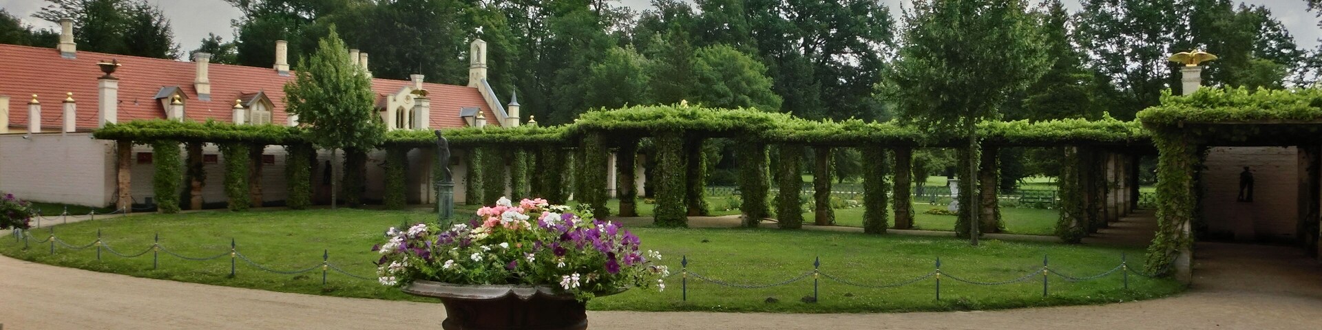 Blick auf die Pergola vom Schloss Juli 2014