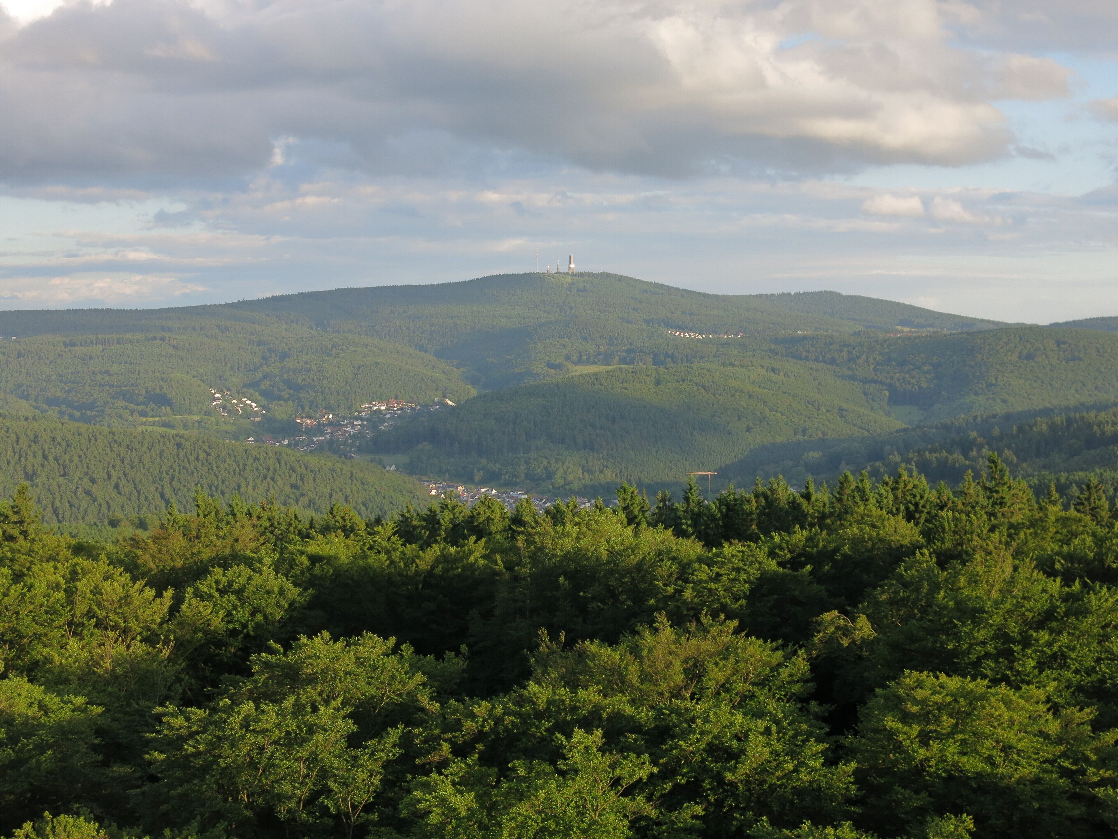 Große Feldberg in the Taunus mountains, seen from north (lookout tower on Pferdskopf)