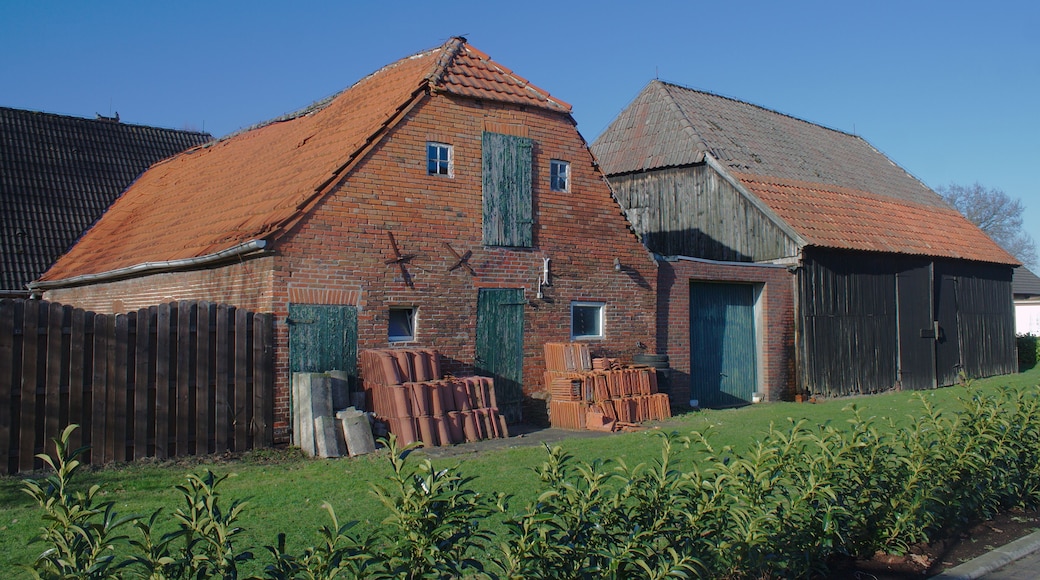 Barns remaining of a farm in Petersfehn I village, Bad Zwischenahn municipality, Lower Saxony, Germany.
