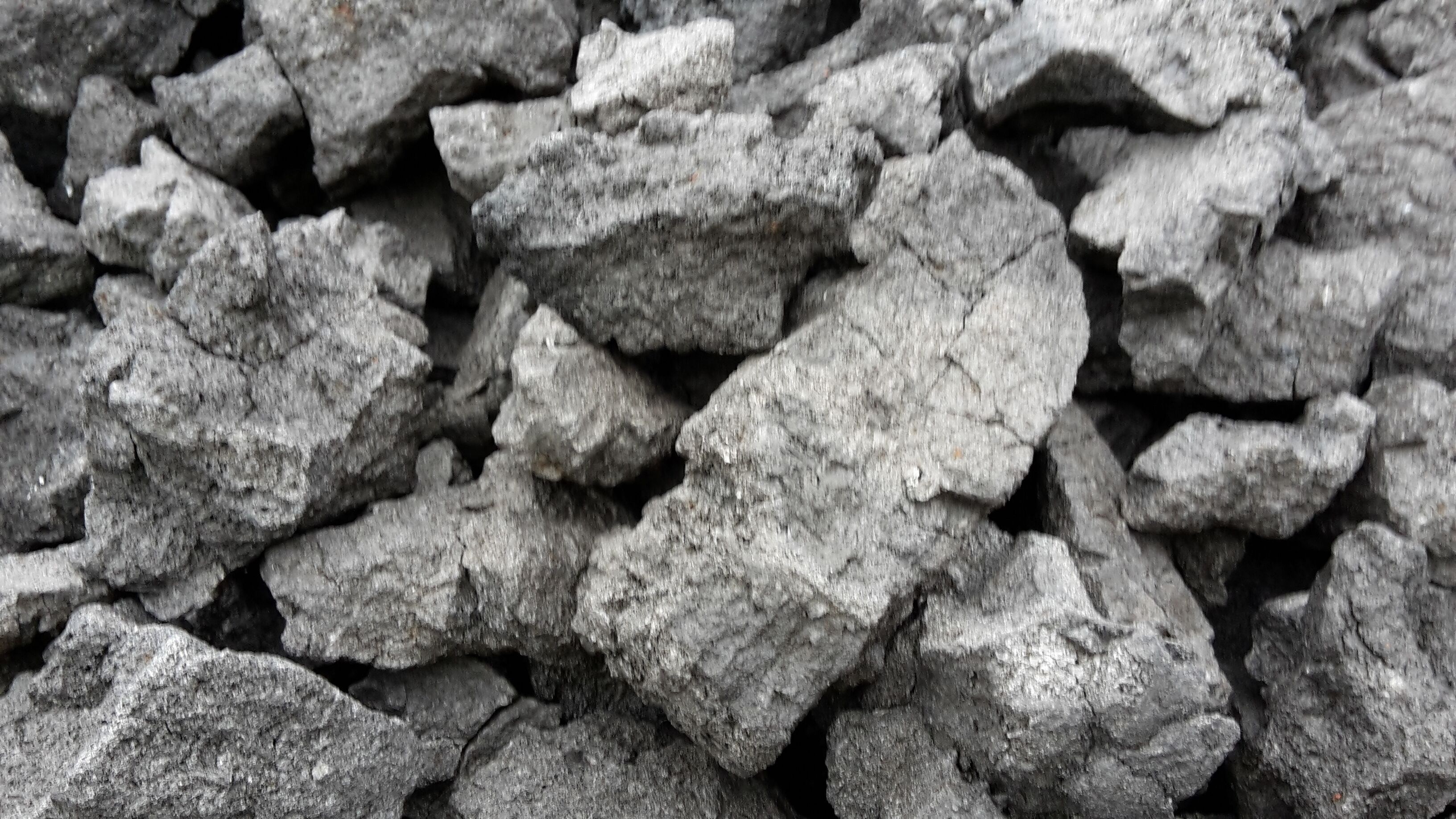 A close-up of gray, irregularly shaped rocks.