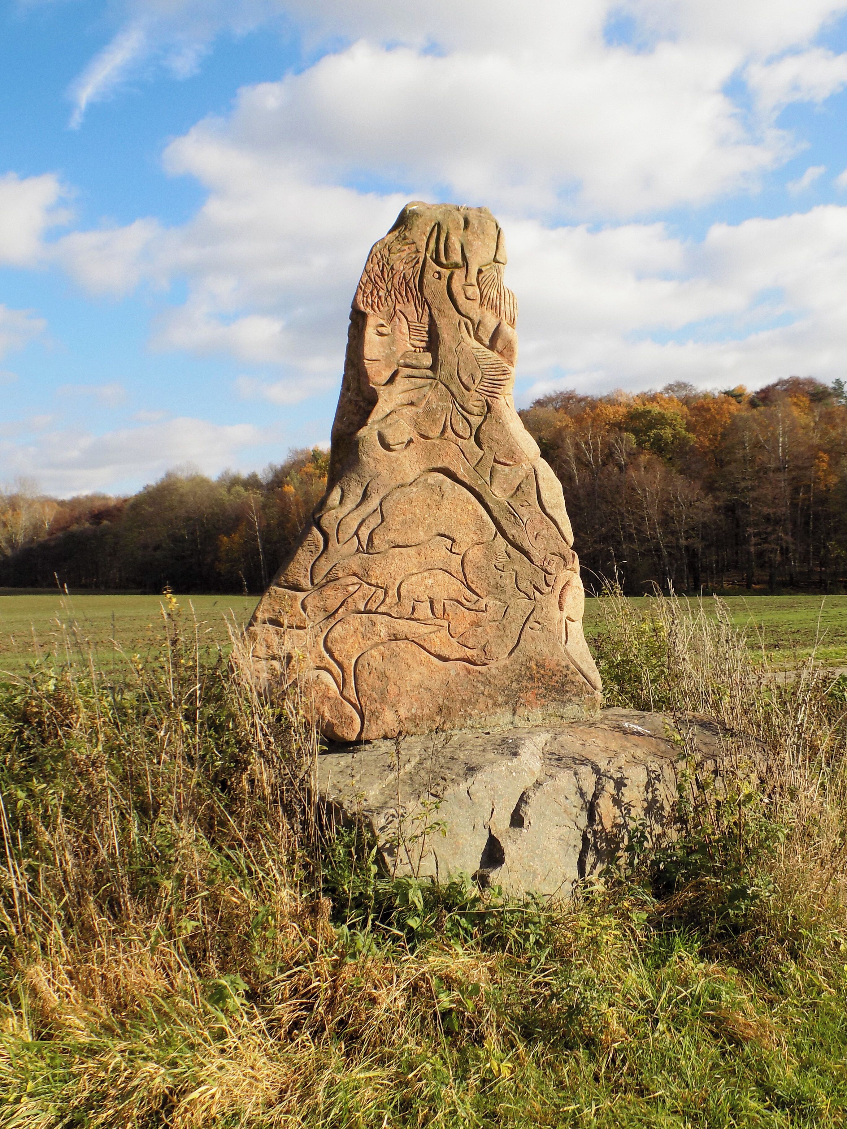 "Sun Stone" by Erika Zucholdin the Mulde valley south of Höfgen (Grimma, Leipzig district, Saxony)
