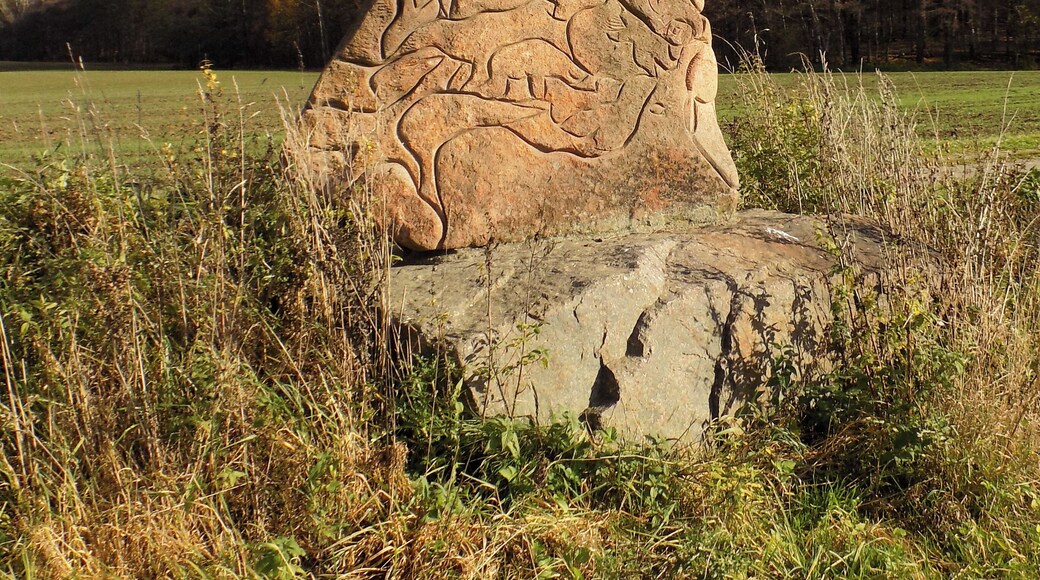 "Sun Stone" by Erika Zucholdin the Mulde valley south of Höfgen (Grimma, Leipzig district, Saxony)