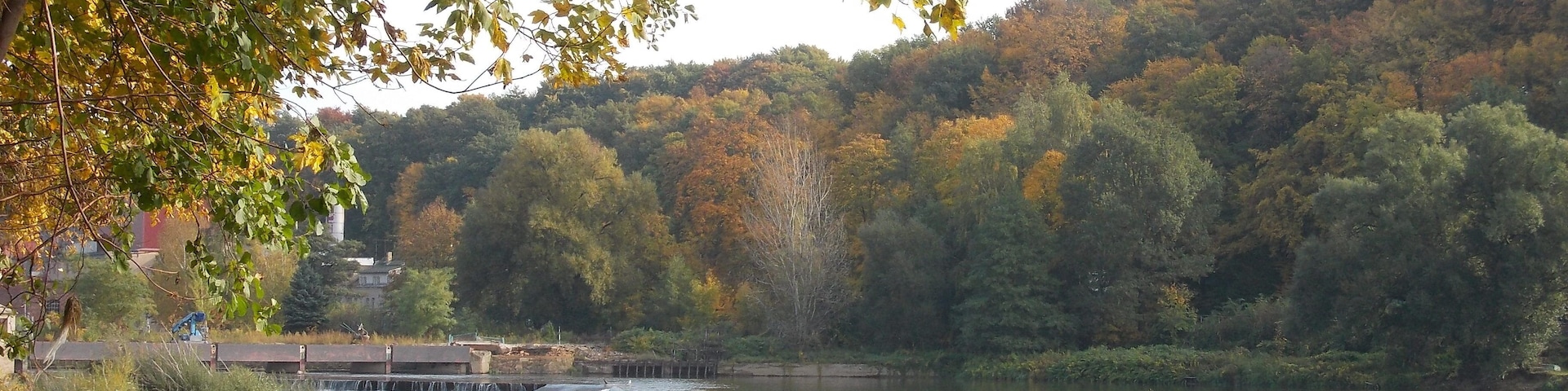 Weir of the Mulde river at Golzern (Grimma, Leipzig district, Saxony)