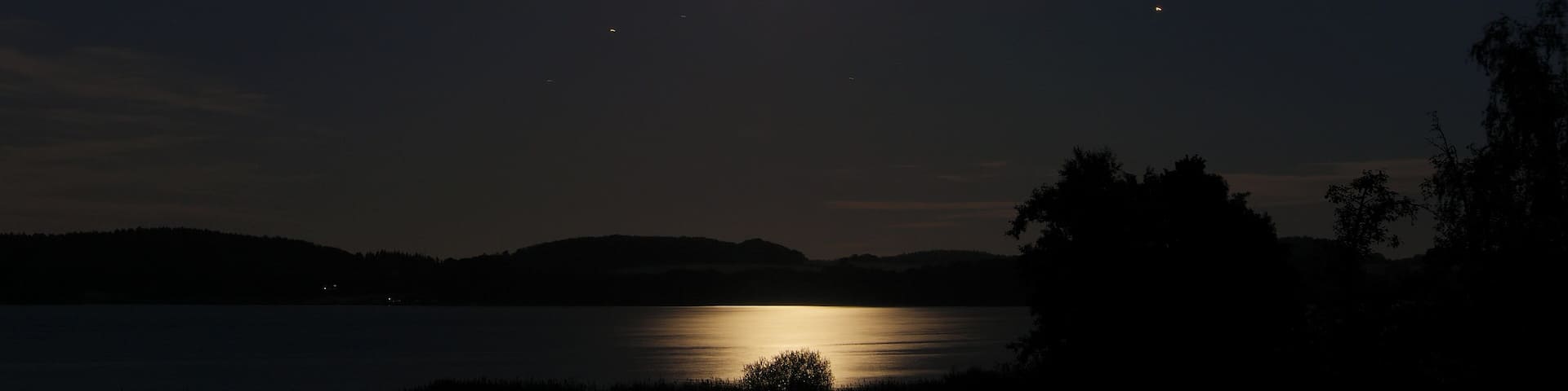 Westensee by night. Taken in Felde, Schleswig-Holstein, Germany.