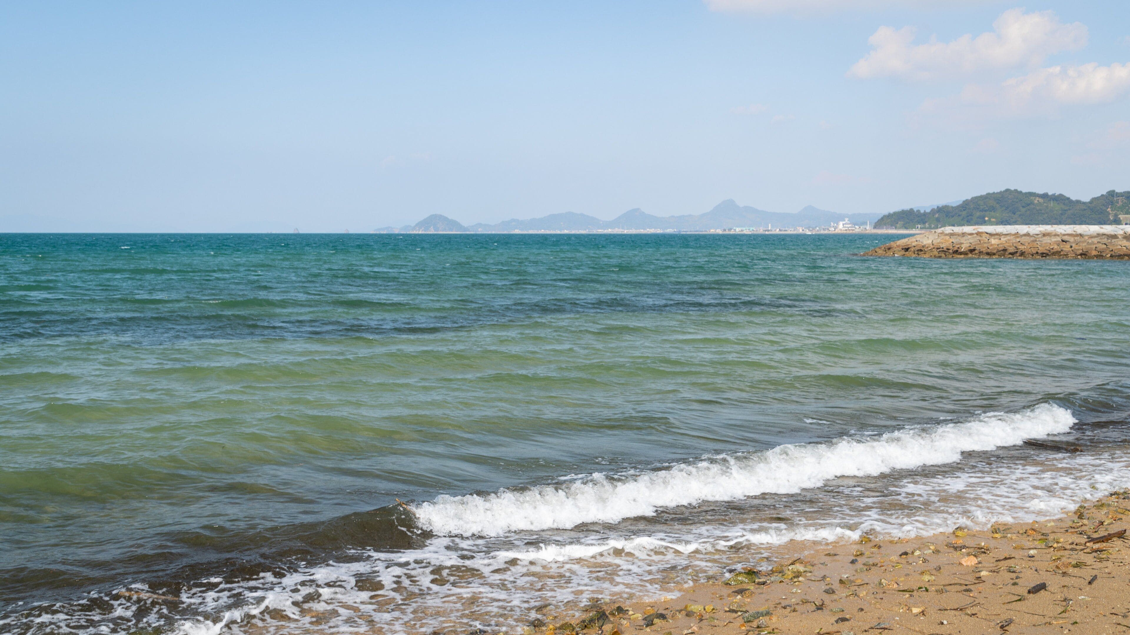 Horie showing a beach and general coastal views