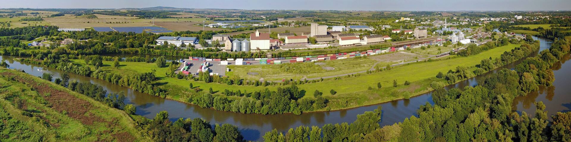 Halle (Saale) Hafen (Luftbildpanorama)