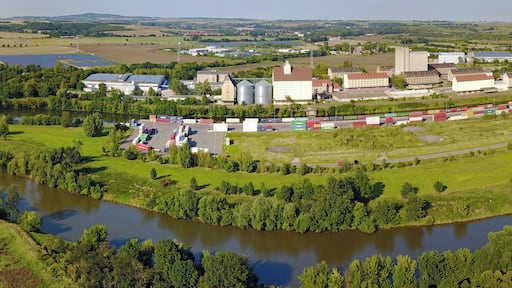 Halle (Saale) Hafen (Luftbildpanorama)