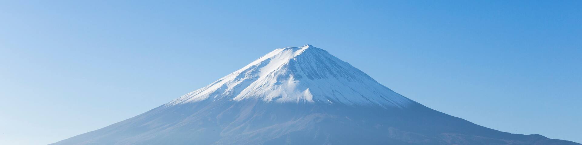 Panorama of Mt. Fuji view from Kawaguchi-ko lake. Yamanashi. Jap
